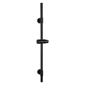 Czarny naścienny drążek prysznicowy na słuchawkę ze stali nierdzewnej 66 cm Basic – Wenko