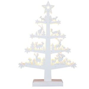 Biała dekoracja świetlna LED Best Season Fauna Tree, wys. 47 cm
