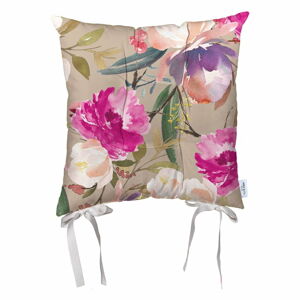 Różowo-beżowa poduszka na krzesło z mikrowłókna Mike & Co. NEW YORK Butterflies, 43x43 cm