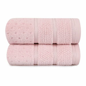 Zestaw 2 różowych bawełnianych ręczników Foutastic Arella, 50x90 cm