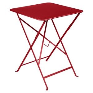 Czerwony stolik ogrodowy Fermob Bistro, 57x57 cm
