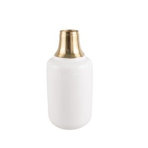Biały wazon z detalem w złotej barwie PT LIVING Shine, wys. 33 cm