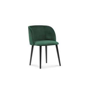 Butelkowozielone krzesło z aksamitnym obiciem Windsor & Co Sofas Aurora