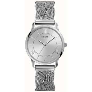 Zegarek damski w srebrnym kolorze z paskiem ze stali nierdzewnej Guess W1143L1