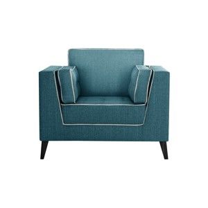 Turkusowy fotel z detalami w kremowej barwie Stella Cadente Maison Atalaia Turquoise