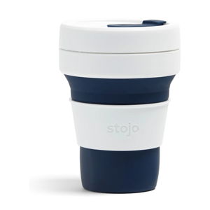 Biało-granatowy składany kubek Stojo Pocket Cup, 355 ml