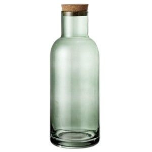 Zielona butelka szklana z korkiem Bloomingville