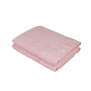 Zestaw 2 różowych ręczników z czystej bawełny Lisa, 90x150 cm