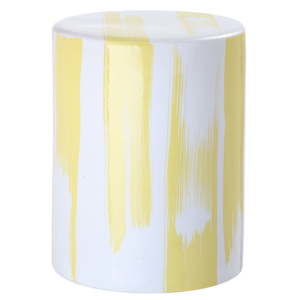 Żółto-biały stolik ceramiczny odpowiedni na zewnątrz Safavieh Pop, ø 33 cm