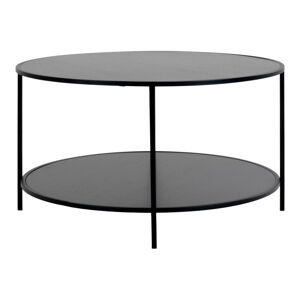 Czarny okrągły stolik z czarnym blatem ø 80 cm Vita – House Nordic