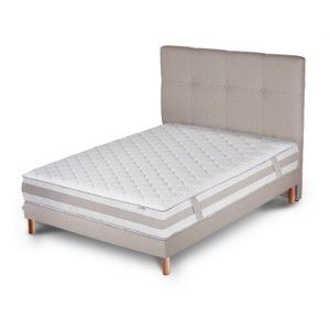Szare łóżko z materacem Stella Cadente Saturne, 140x200 cm
