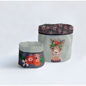 Tekstylne koszyki zestaw 2 szt. Floral Llama – Little Nice Things