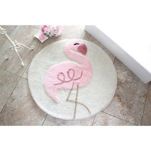 Dywanik łazienkowy Pink Flamingo, Ø 90 cm