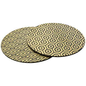 Zestaw 4 mat stołowych ze skóry ekologicznej Premier Housewares Deco, ⌀ 25 cm