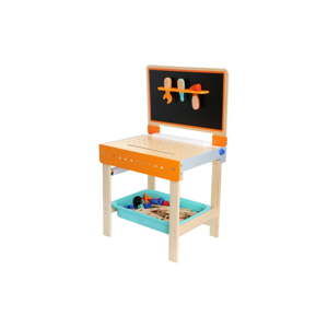 Zestaw dziecięcego drewnianego biurka z tablicą kredową Legler Workbench
