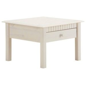 Biały stolik z litego drewna sosnowego Støraa Linda