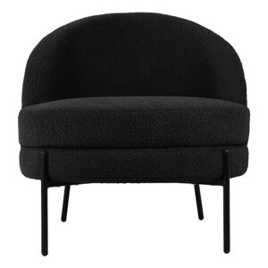 Czarny fotel z materiału bouclé Noble – Leitmotiv