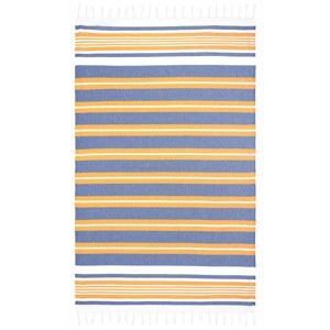 Niebiesko-pomarańczowy ręcznik hammam Begonville Rkyer Boys Club, 180x100 cm