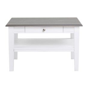 Biały stolik z szarym blatem Folke Viktoria, 80x80 cm