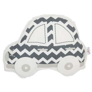 Szaro-biała poduszka dziecięca z domieszką bawełny Mike & Co. NEW YORK Pillow Toy Car, 32x25 cm