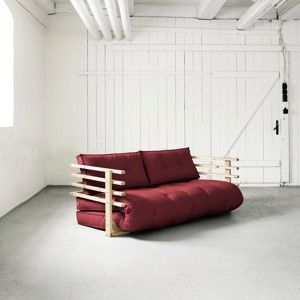 Sofa rozkładana 2-osobowa Karup Funk Natural/Bordeaux