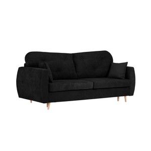 Czarna 3-osobowa sofa rozkładana ze schowkiem Kooko Home Viola