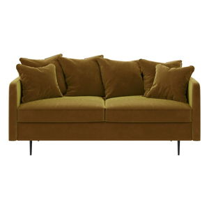 Miodowożółta sofa z aksamitnym obiciem Ghado Esme, 176 cm