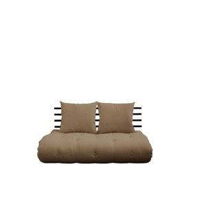Sofa rozkładana z brązowym obiciem Karup Shin Sano Black