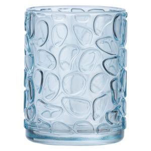 Jasnoniebieski szklany kubek na szczoteczki Wenko Vetro Foglia