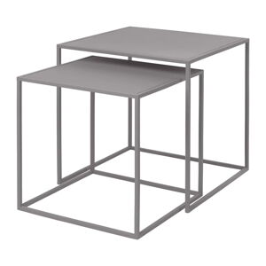 Jasnoszare metalowe stoliki zestaw 2 szt. 40x40 cm Fera – Blomus