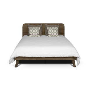Ciemnobrązow łóżko TemaHome Mara, 180x200 cm
