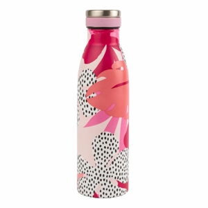 Różowa butelka ze stali nierdzewnej Navigate Floral, 0,5 l