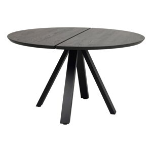 Czarny okrągły stół z blatem z drewna dębowego ø 130 cm Carradale – Rowico