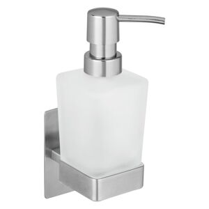 Biały samoprzylepny szklany dozownik do mydła 0,2 l Genova – Wenko