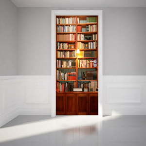 Elektrostatyczna naklejka na drzwi Ambiance Bookshelf, 83x204 cm