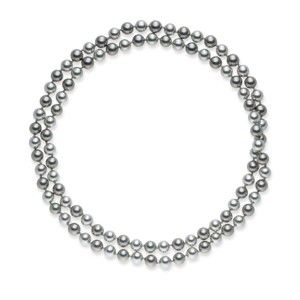 Szaro-srebrny naszyjnik perłowy Pearls Of London Mystic, dł. 90 cm