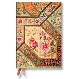 Kalendarz na 2019 rok Paperblanks Filigree Floral Ivory Verso, 10x14 cm