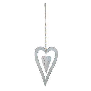 Biała wisząca dekoracja metalowa w kształcie serca Ego Dekor Love Me