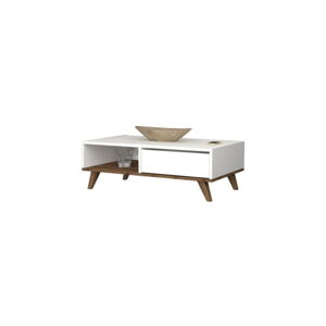 Biały stolik w dekorze sosny 56x120 cm Mira – Gauge Concept