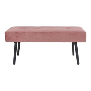 Różowa ławka tapicerowana z aksamitnym obiciem House Nordic Skiby, 100x35 cm