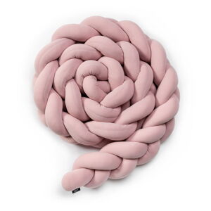 Różowy bawełniany pleciony ochraniacz do łóżeczka ESECO, dł. 220 cm