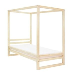 Drewniane łóżko jednoosobowe Benlemi Baldee Naturaleza, 200x120 cm