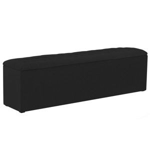 Czarna ławka tapicerowana ze schowkiem Windsor & Co Sofas Nova, 140x47 cm