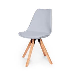 Zestaw 2 szarych krzeseł z konstrukcją z drewna bukowego Bonami Essentials Gina