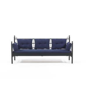 Ciemnoniebieska 3-osobowa sofa ogrodowa Lalas DKS, 76x209 cm