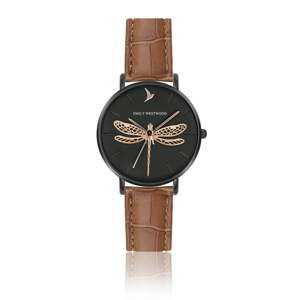Damski zegarek z brązowym paskiem ze skóry naturalnej Emily Westwood Fly