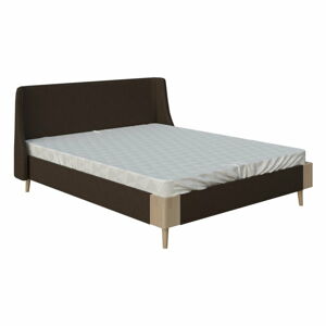 Brązowe łóżko dwuosobowe DlaSpania, 180x200 cm