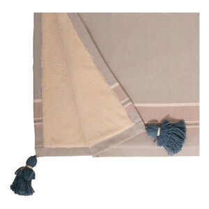 Niebiesko-beżowy bawełniany ręcznik Foutastic Brunella, 70x130 cm