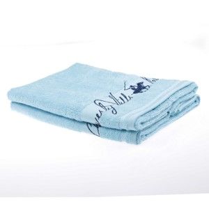 Zestaw 2 jasnoniebieskich ręczników Beverly Hills Polo Club Tommy Yazi, 50x100 cm