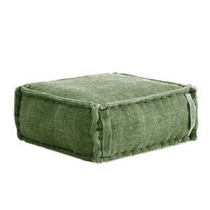 Zielony puf Linen Couture Square, 60x60 cm